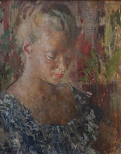 ../British Impressionist Exhibited Portrait by Bernard Fleetwood Walker Richard Taylor Fine Art