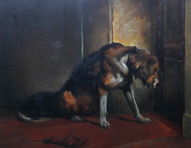 ../British Edwardian Dog portrait by E Stott Richard Tatylor Fine Art
