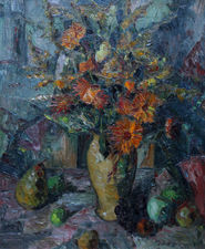 ../Floral Bouquet with Fruit by Elliot Seabrooke Richard Taylor Fine Art
