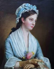 ../French Portrait of Lady by unknown artist Richard Taylor Fine Art