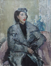 ../British Post Impressionist 40's Portrait by Harry Rutherford Richard Taylor Fine Art