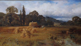 ../Harvest Landscape Yorkshire by John Horace Hooper Richard Taylor Fine Art