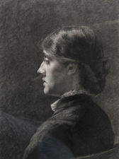 ../Victorian Pre-Raphaelite portrait drawing of a woman Richard Taylor Fine Art