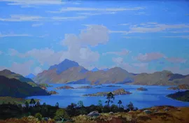 ../Scottish 1935 Loch Landscape by Robert Houston Richard Taylor Fine Art