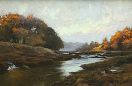 ../River Lune Impressionist oil by Samuel Lamorna Birch  at Richard Taylor Fine Art