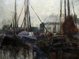 ../The Quayside by William Alfred Gibson Richard Taylor Fine Art