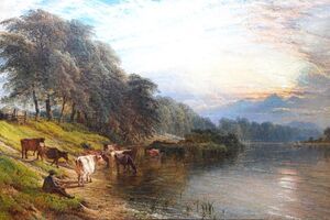 Henry Dawson - River Trent Nottingham  - Richard Taylor Fine Art)