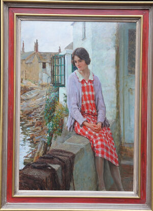 Henry Margetson - Newlyn Portrait - A Lass that Loved a Sailor - Richard Taylor Fine Art