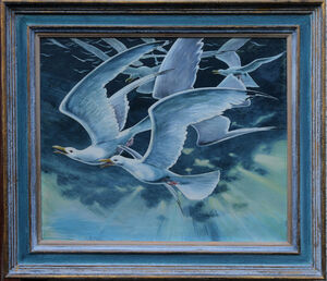 stuart armfield - cornish st ives seagulls - richard  taylor fine art