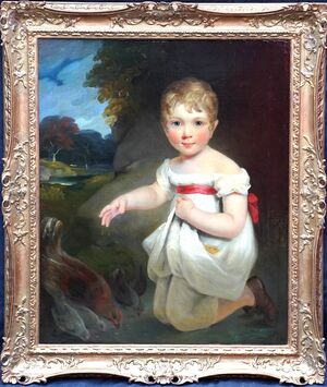 William Owen - British Old Master Portrait with Hens -  Richard Taylor Fine Art 