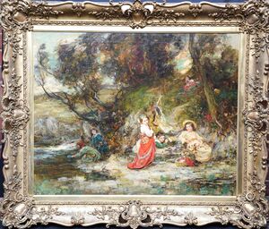 William Stewart MacGeorge Scottish Impressionist   - My Ladies Train - Richard Taylor Fine Art