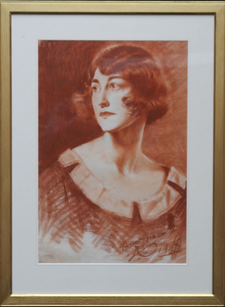 Art Deco Female Portrait by Count Mario Grixoni at Richard Taylor Fine Art