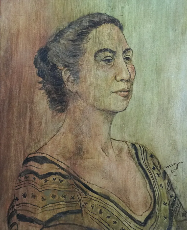 Welsh 1955 Portrait of Tana Sayers by Glyn Morgan Richard Taylor Fine Art