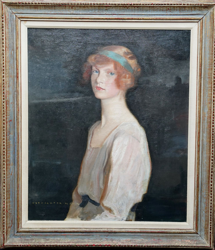 Scottish Glasgow Boy Female Portrait by Harrington Mann at Richard Taylor Fine Art