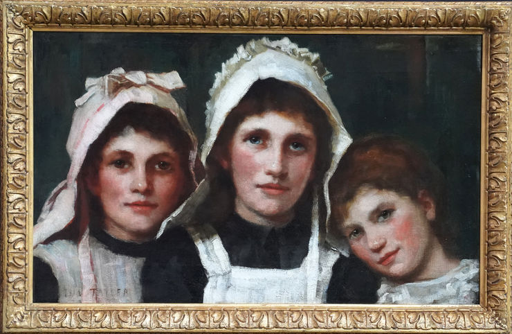 British Portrait of Cornish Girls by  Albert Chevallier Tayler at Richard Taylor Fine Art
