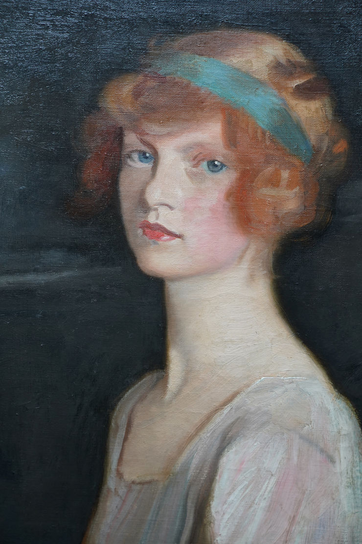 Scottish Glasgow Boy Female Portrait by Harrington Mann at Richard Taylor Fine Art
