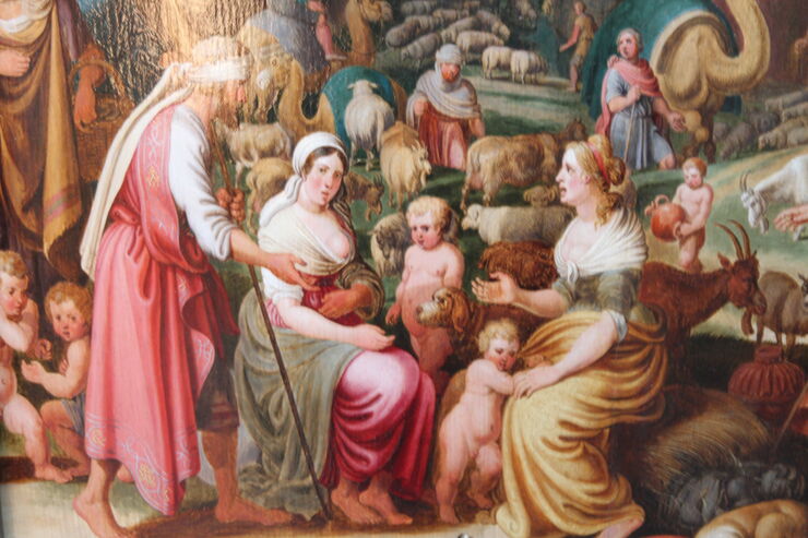 Laban Demanding the Return of Teraphim from Rachel by Willem van Nieulandt at Richard Taylor Fine Art