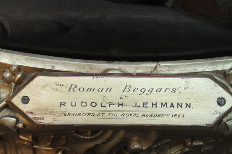 Rudolf Lehmann Roman Beggars German 19thc Pre-Raphaelite oil painting Richard Taylor Fine Art