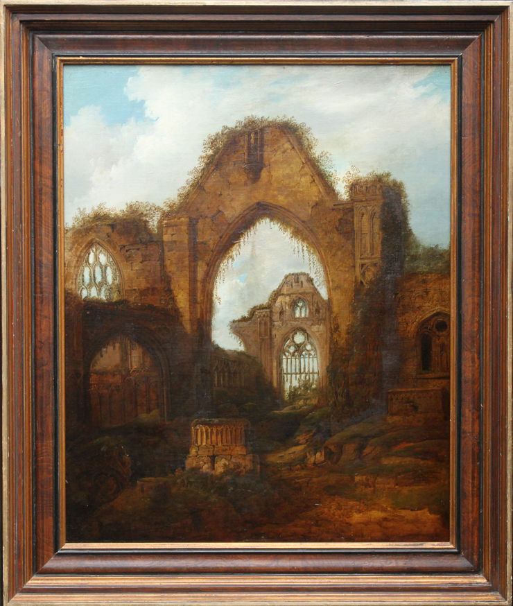 Abbey Ruins at  Haughmond Victorian oil painting at Richard Taylor Fine Art