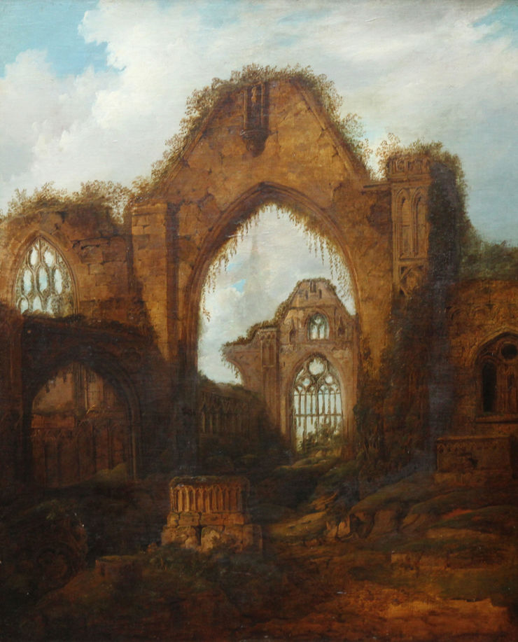 Abbey Ruins at  Haughmond Victorian oil painting Richard Taylor Fine Art