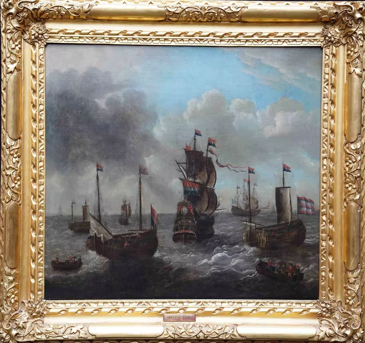 Dutch Marine oil painting by Abraham Storck at Richard Taylor Fine Art