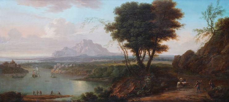 Dutch 18th century Italian Landscape by Adriaen van Diest Richard Taylor Fine Art