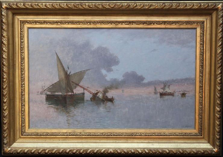 Italian 19thC Marine oil painting by Agostino Fossati at Richard Taylor Fine Art