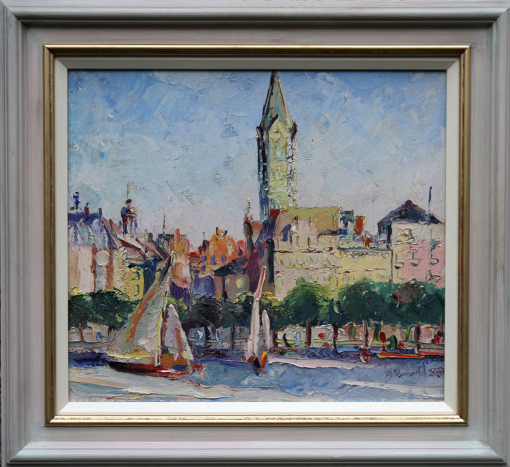 Hamburg Impressionist  landscape 1935 by  Alan Ian Ronald at Richard Taylor Fine Art