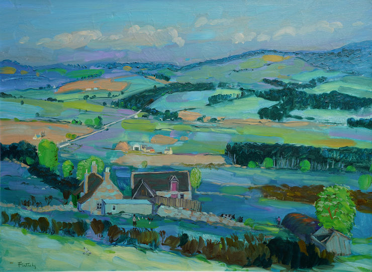 Scottish Post Impressionist Landscape  by Alastair Flattely at Richard Taylor Fine Art