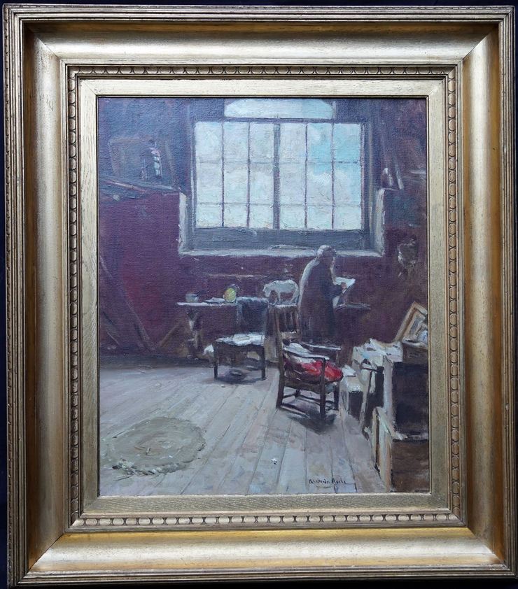 Scottish Glasgow Boy Studio Interior by Alexander Roche at Richard Taylor Fine Art