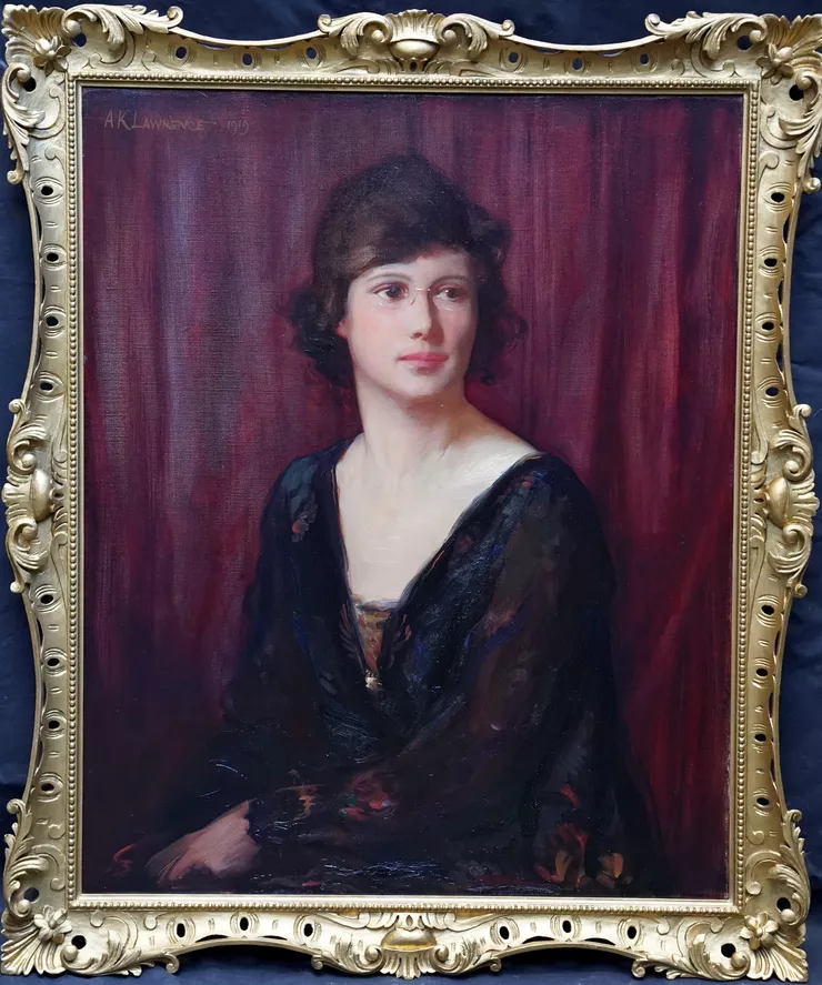 British Portrait of a Lady by Alfred Kingsley Lawrence at Richard Taylor Fine Art