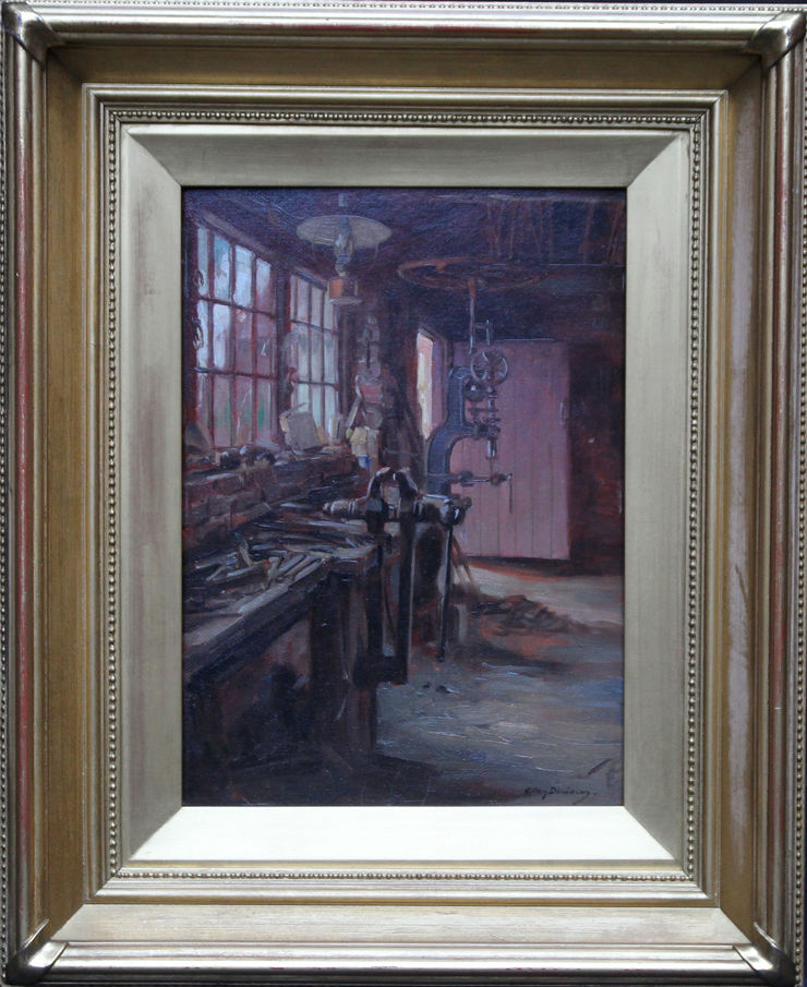 British Workshop Interior by Allan Davidson at Richard Taylor Fine Art