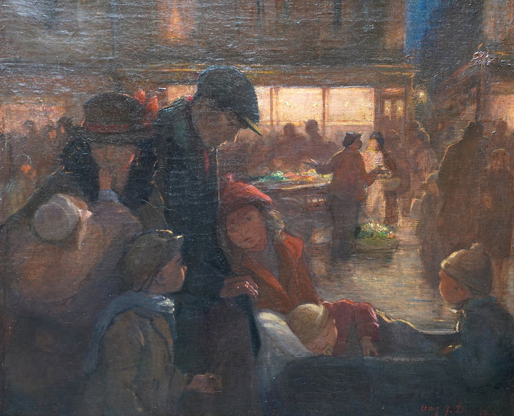 Post Impressionist Market Portrait by Amy Drucker at Richard Taylor Fine Art