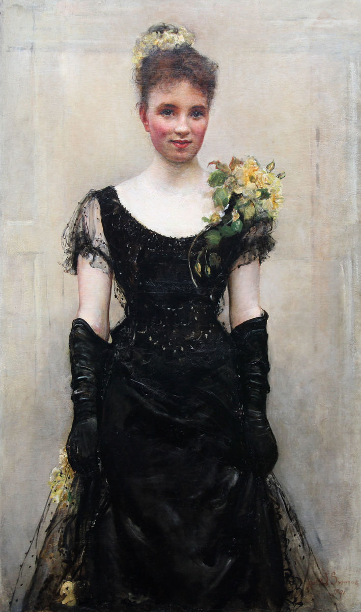 The Debutante 19thC society portrait by Annie Louisa Swynnerton at Richard Taylor Fine Art