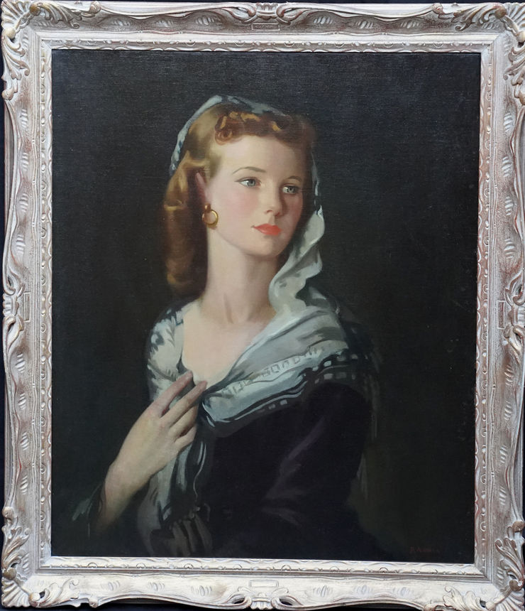 British Portrait of a Lady by Archibald Barnes at Richard Taylor Fine Art