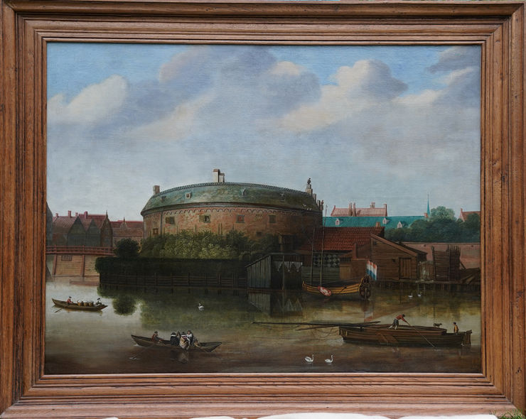 Dutch River Scene Rotunda Building by Bernardo Bellotto at Richard Taylor Fine Art