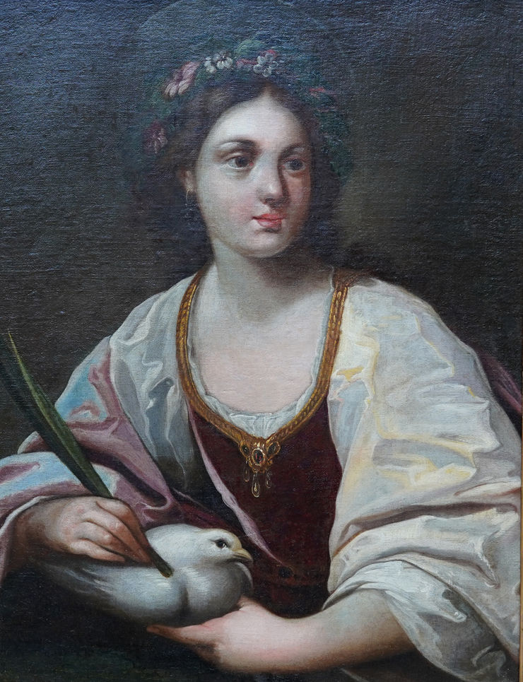 Venetian Old Master Portrait of St Catherine by Carlo Dolci at Richard Taylor Fine Art