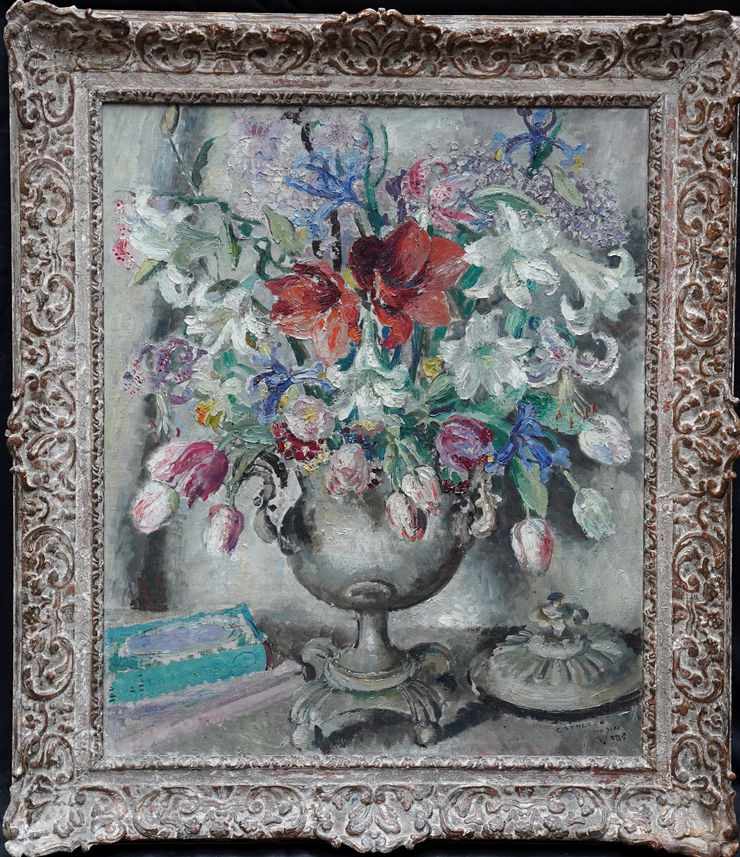 British Post Impressionist Still Life Floral by Cathleen Mann at Richard Taylor Fine Art
