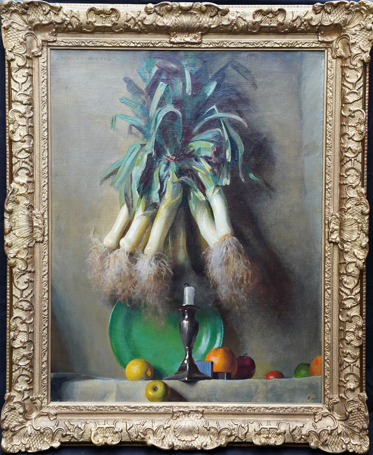 Charles Buchel 1930's Leeks Still Life Richard Taylor Fine Art