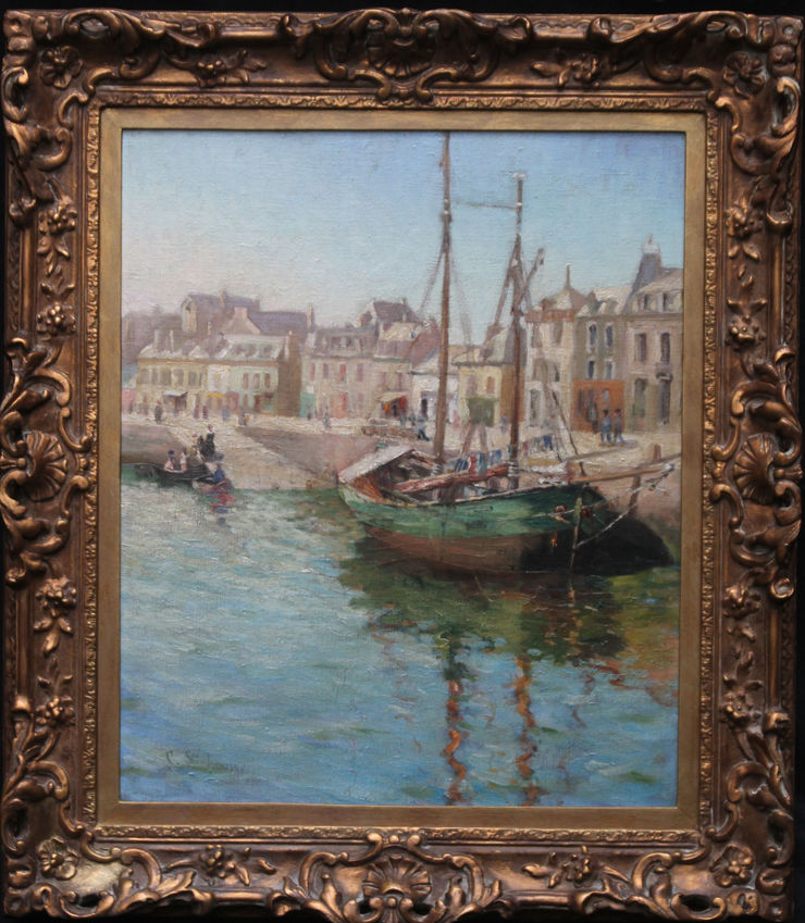 Exhibited Harbour Scene Scotland by Charles Stenhouse at Richard Taylor Fine Art
