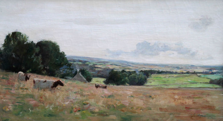 Cattle in a Panoramic Landscape by David Forrester Wilson   Richard Taylor Fine Art