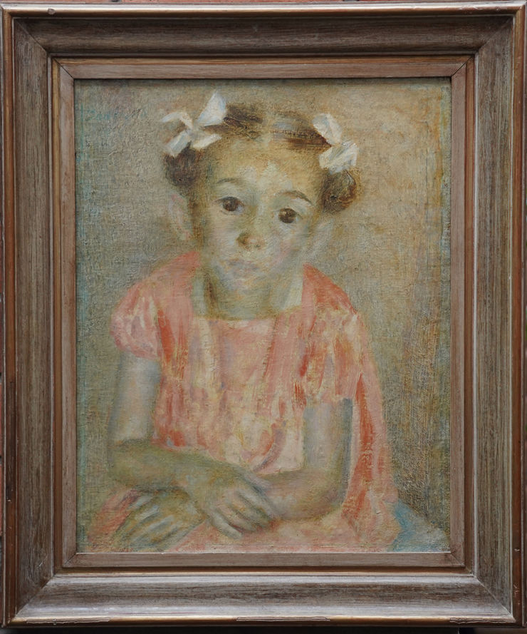 British 1940's Child Portrait by Dod Procter at Richard Taylor Fine Art