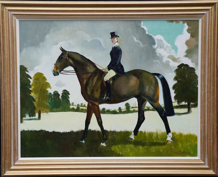 Rider in a Landscape by Scottish Doris Zinkeisen at Richard Taylor Fine Art