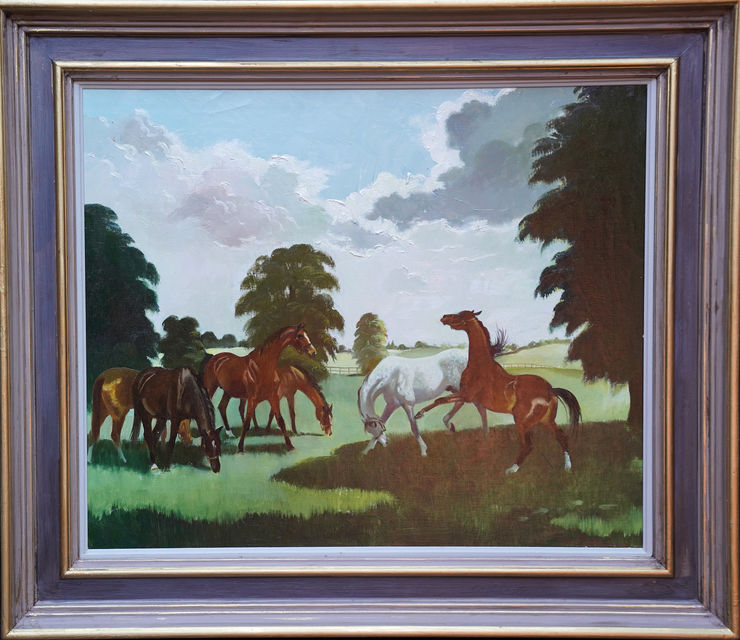Horses in a Landscape by Scottish Doris Zinkeisen at Richard Taylor Fine Art