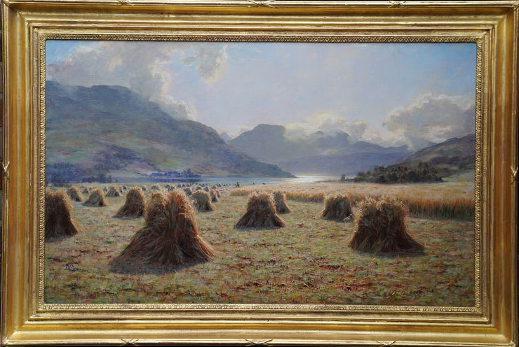 Exhibited Scottish Harvest Landscape Richard Taylor Fine Art