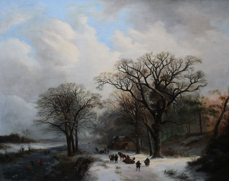 Golden Age Dutch Winter Landscape by Everardus Mirani Richard Taylor Fine Art