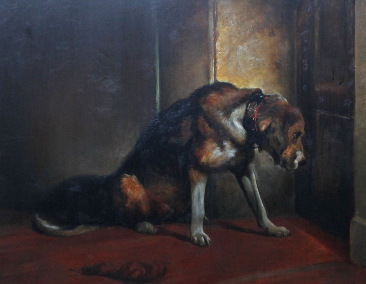 British Edwardian Dog portrait by E Stott Richard Tatylor Fine Art