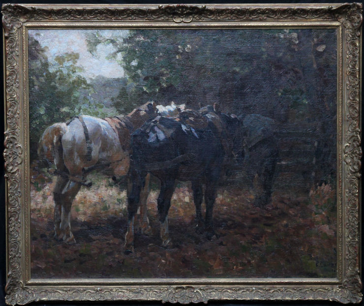 British Impressionist Horses by Edgar Downs at Richard Taylor Fine Art