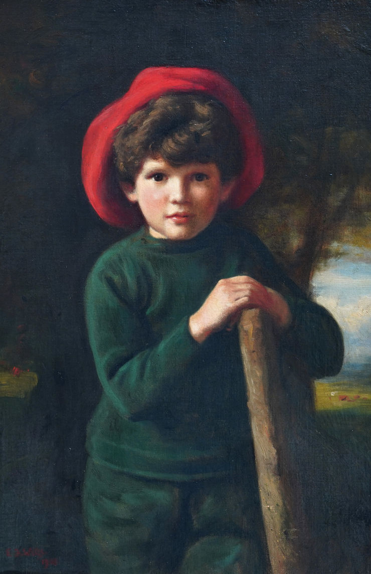 British Edwardian Portrait of a Boy by Edward Francis Wells Richard Taylor Fine Art