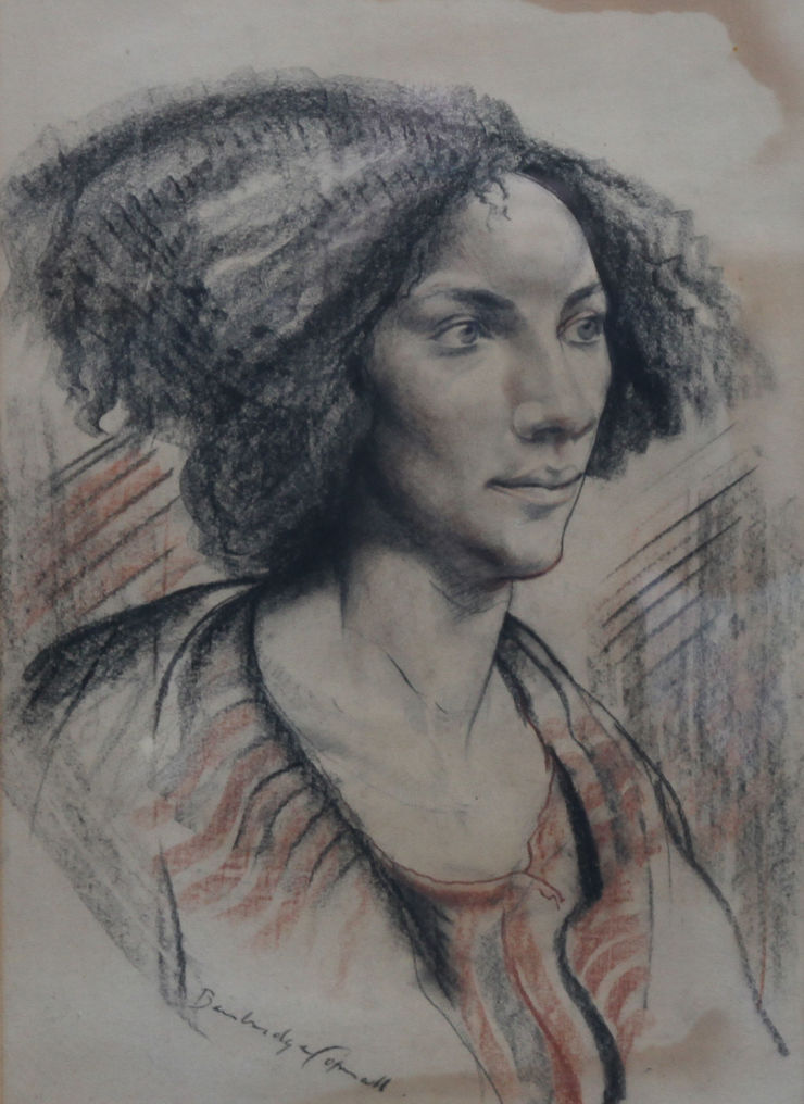 Chalk Portrait of a Lady by Edward Bainbridge Copnall Richard Taylor Fine Art